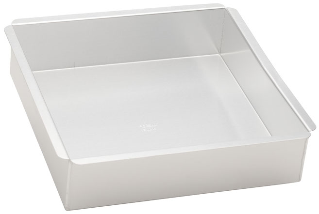 Ateco 12088 8 x 8 x 3 Aluminum Square Straight-Sided Cake Pan