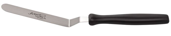 Ateco Stainless Steel Offset Spatula with Black Polypropylene Handle - 9  3/4L Blade