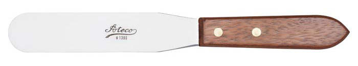 6-Inch Blade Ateco 1386 Natural Wood Medium Sized Straight Spatula
